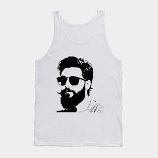 Stencil sketch, bearded man wearing shades Tank Top